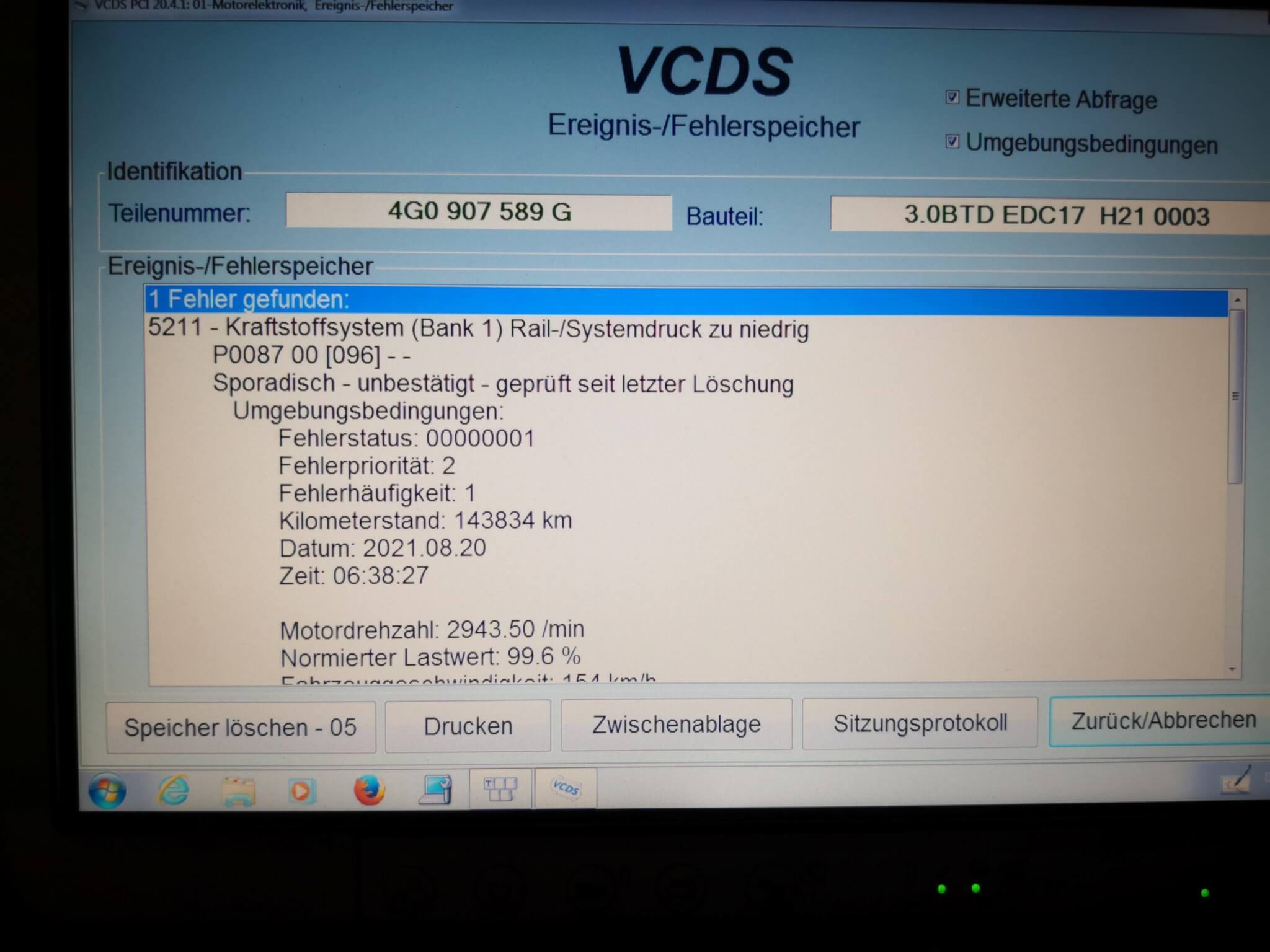 Injektor Fehlerspeicher 3.0TDI VCDS Reparatur