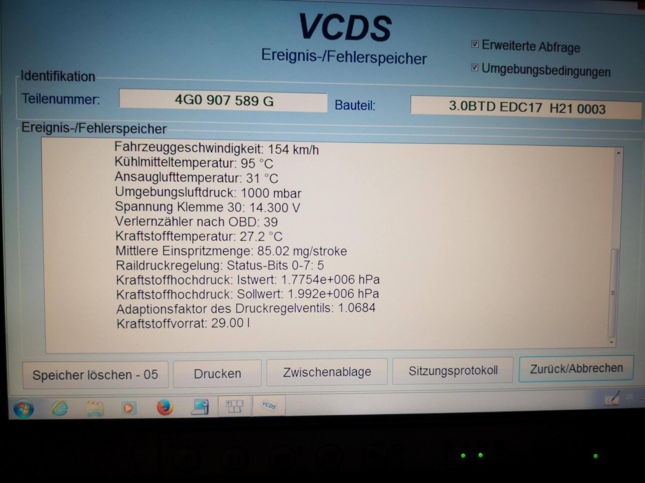 Injektor Fehlerspeicher 3.0TDI VCDS Reparatur