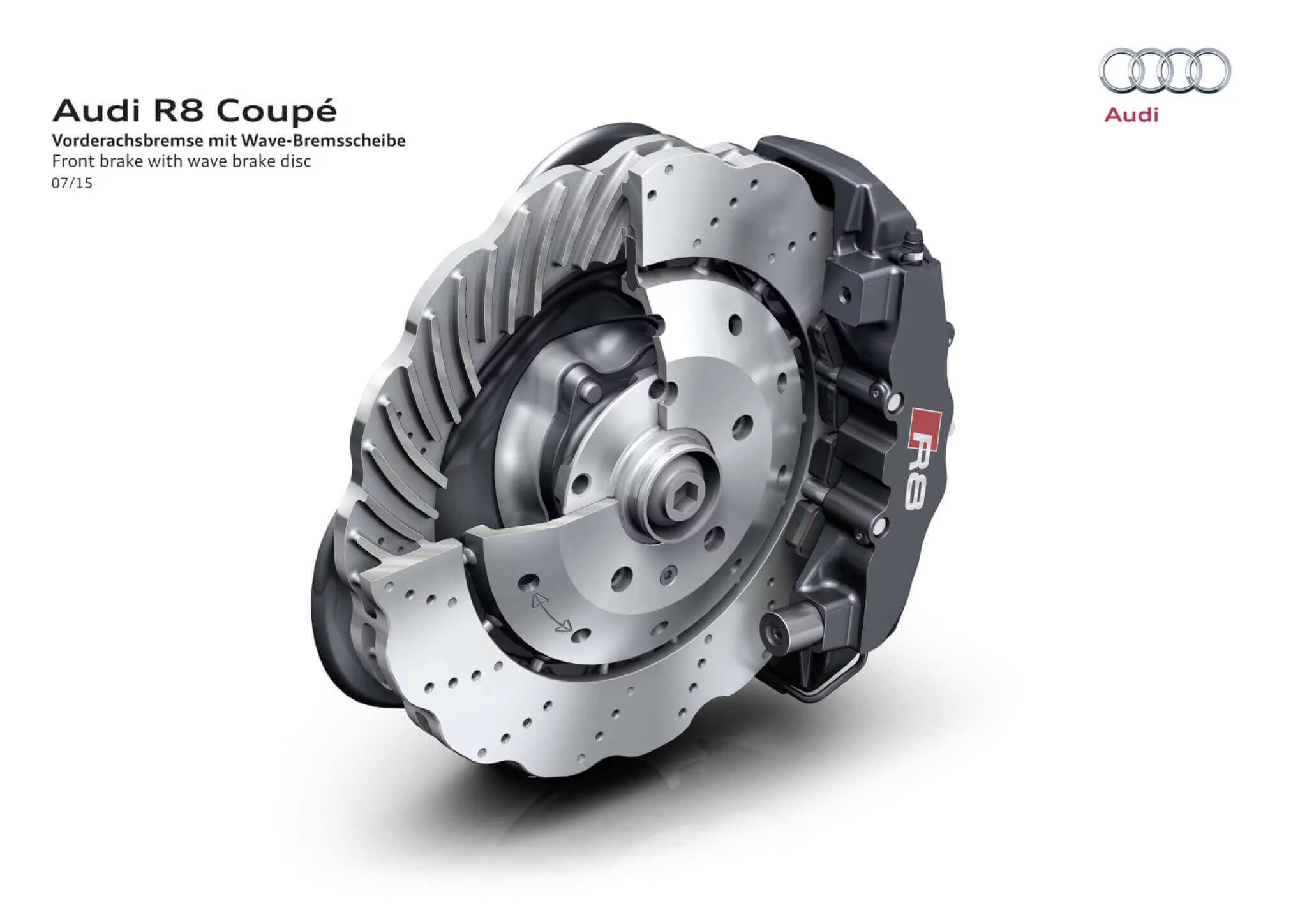 Audi R8 Stahlbremse 8 Kolben Brembo Sattel