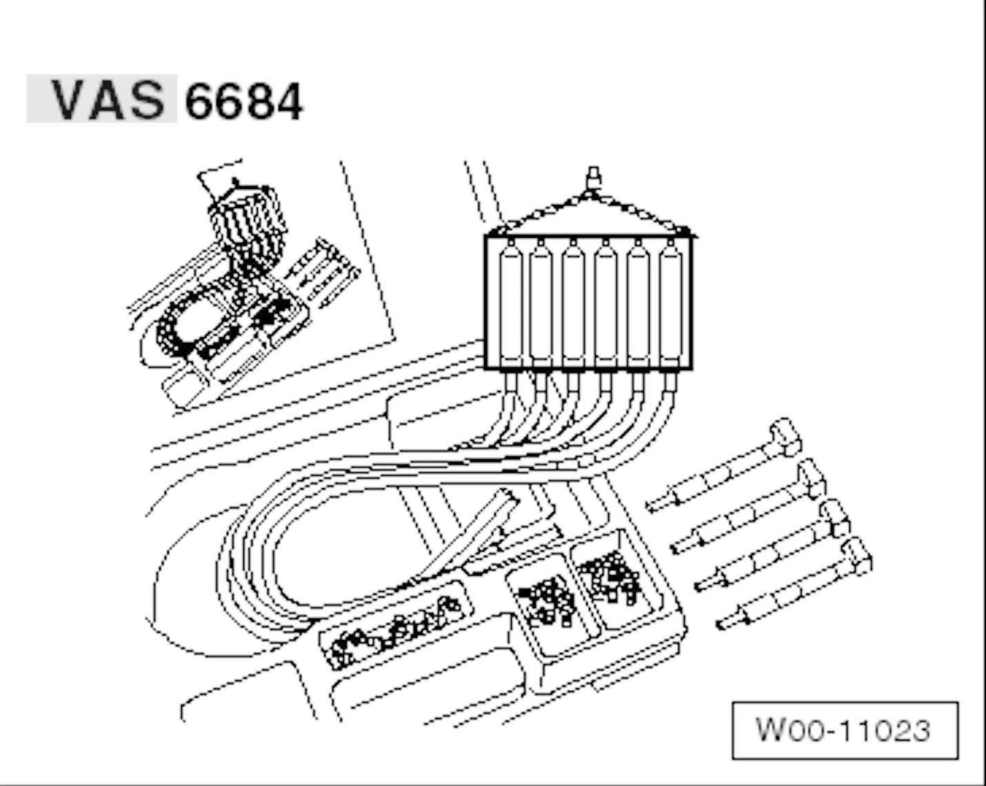Spezialwerkzeug 18 VAS 6684 Injektor Rücklauf Messmittel