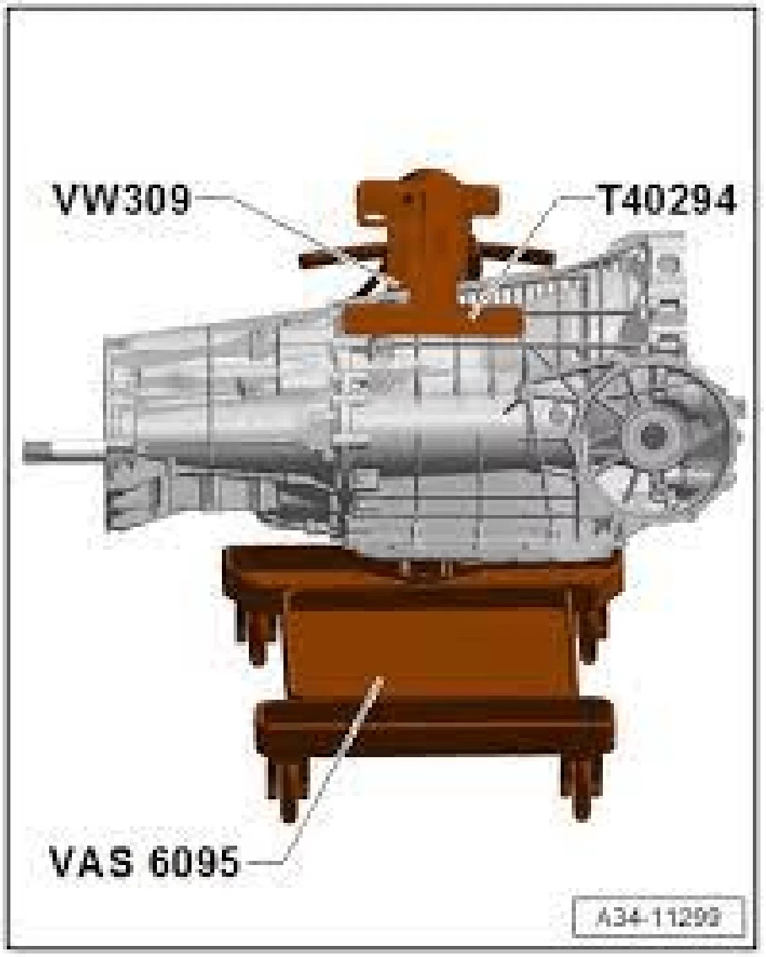 Spezialwerkzeug 37 VAS 6095 A Aggregatenträger Motor / Getriebe