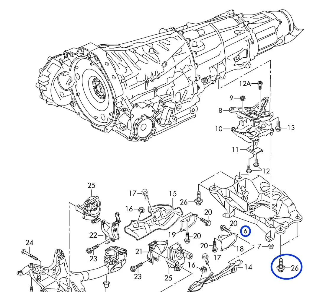 Ölwechsel Achsverteiler (Torsen) Differential am Getriebe