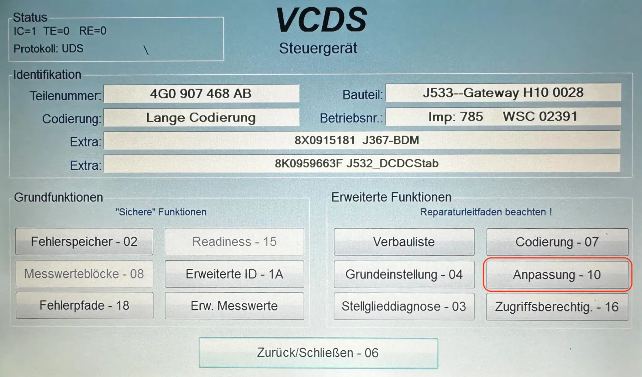 VCDS Codierung Batterie
