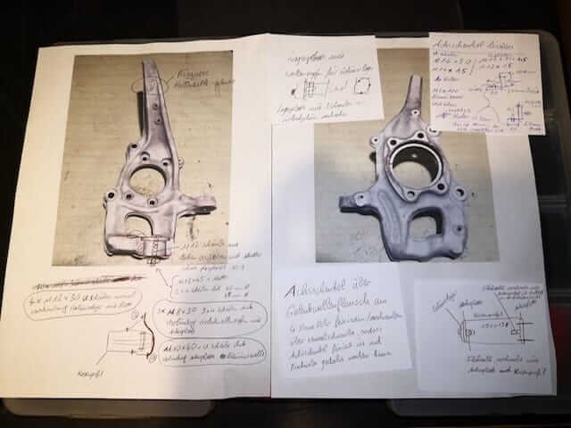 Audi Achsschenkel Stecksystem als Wandmontage
